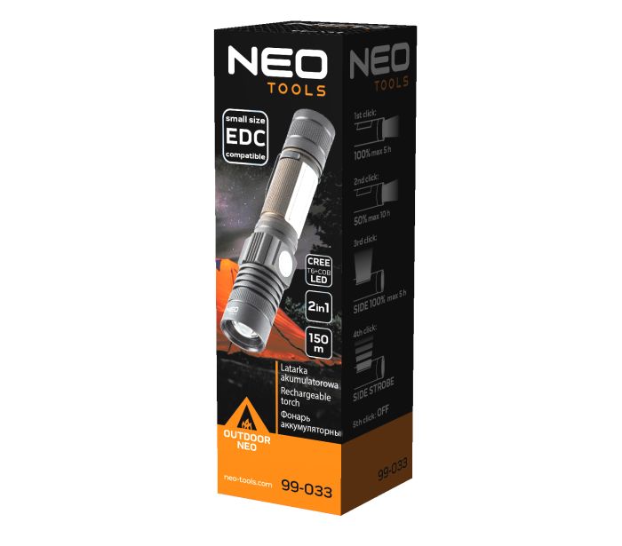 800 lm USB dobíjacia baterka 2 v 1 CREE T6 LED – Obrázok 5