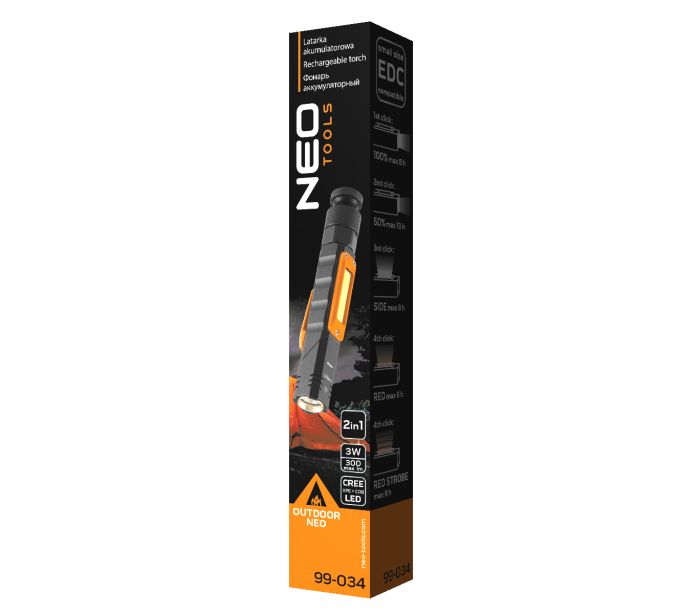 USB dobíjacia baterka 300 lm 2 v 1 CREE XPE + COB LED – Obrázok 8