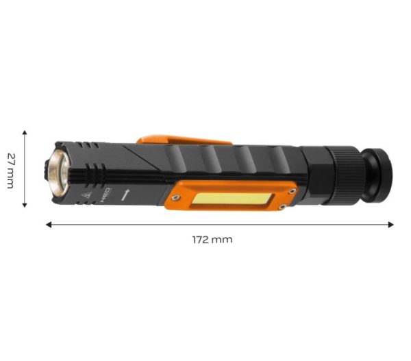 USB dobíjacia baterka 300 lm 2 v 1 CREE XPE + COB LED – Obrázok 4
