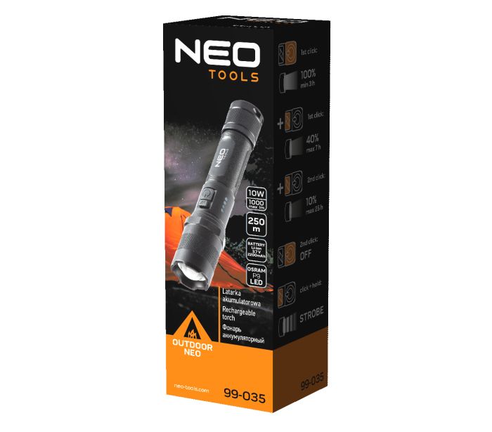 USB dobíjacia baterka 1000 lm OSRAM P9 LED – Obrázok 2
