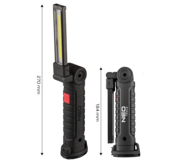 Batériová dielenská lampa 200 lm COB + baterka – Obrázok 2