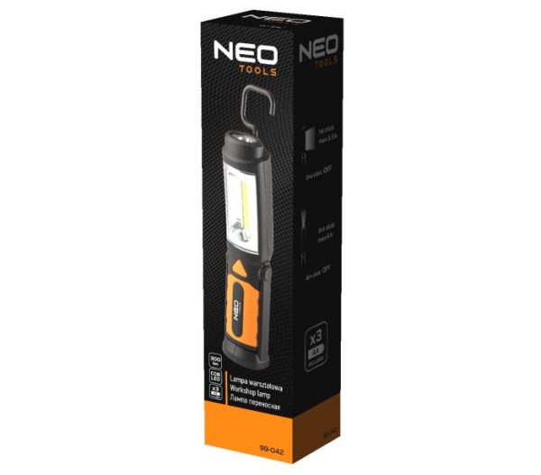 Batériová dielenská lampa 300 lm COB 2 v 1 + batérie 3xAA – Obrázok 4