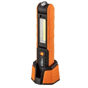 Batériová dielenská lampa 500 lm COB + základňa + nabíjačka