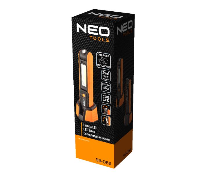Batériová dielenská lampa 500 lm COB + základňa + nabíjačka – Obrázok 5