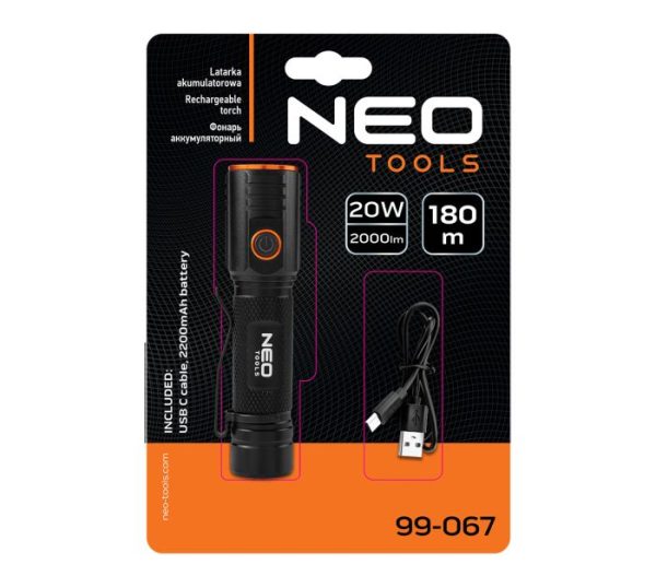 Batériová baterka USB C 2000 lm CHN LED – Obrázok 11