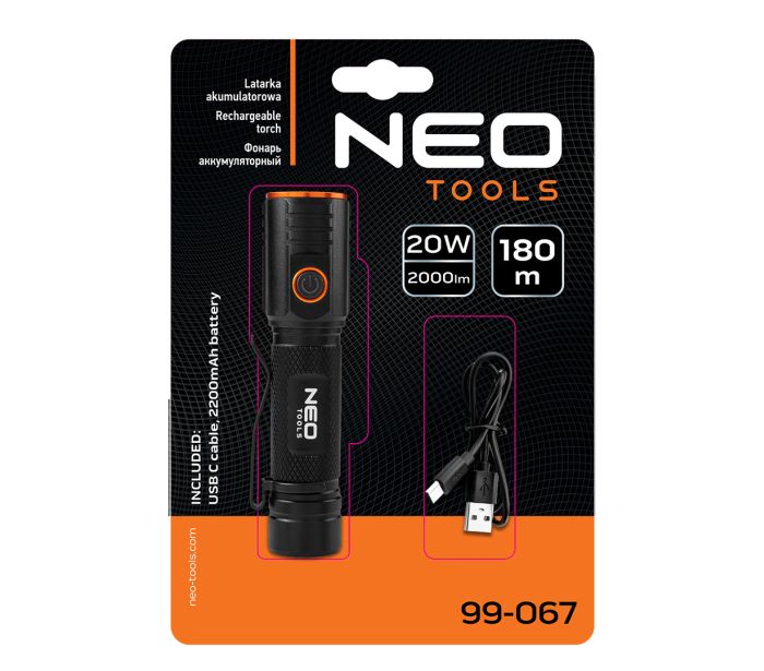 Batériová baterka USB C 2000 lm CHN LED – Obrázok 11