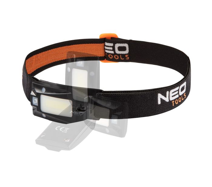Batéria USB čelovka 180 lm COB LED + senzor pohybu