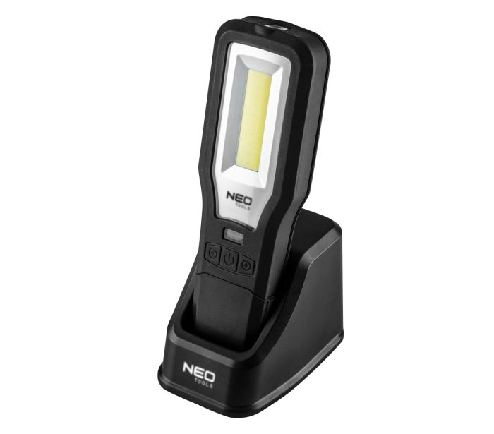 Dielenská lampa 550 lm COB LED + základňa + nabíjačka
