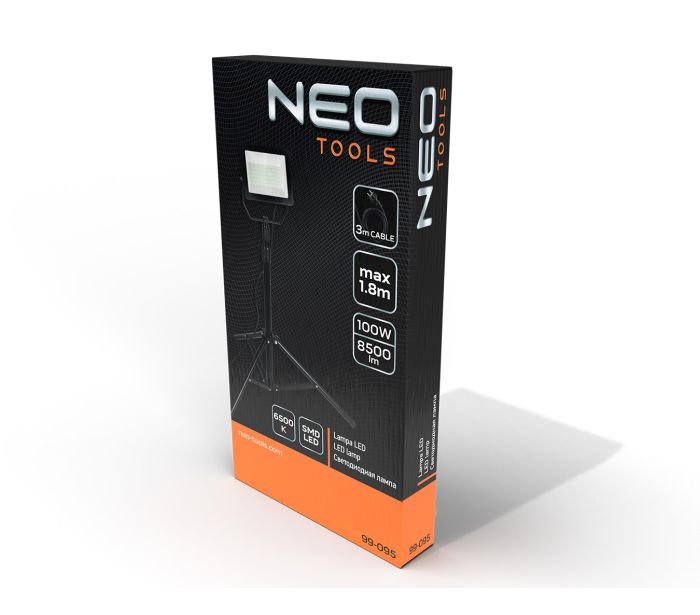 Reflektor jednoduchý 100W SMD LED 8500lm na stojane 1.8m – Obrázok 2