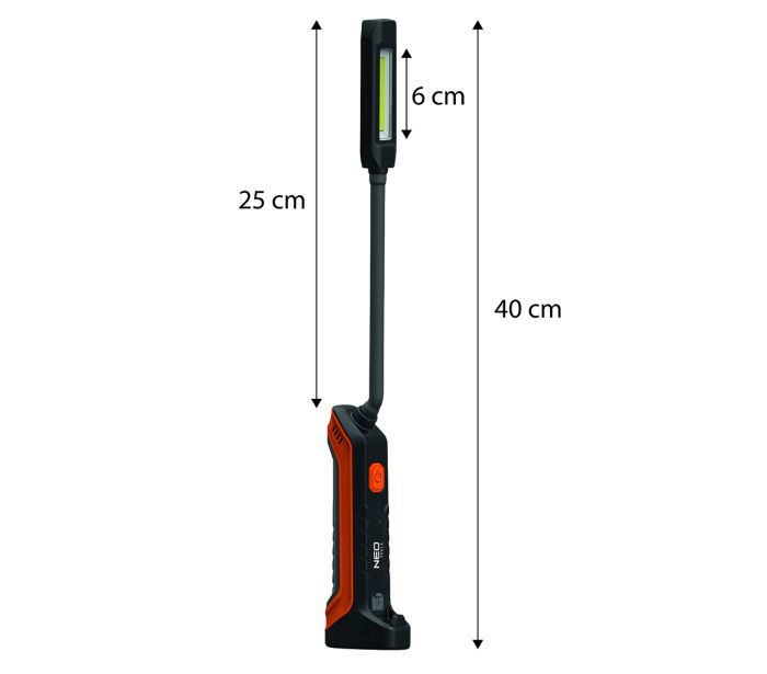 Dobíjacia dielenská lampa 400 lm COB + baterka – Obrázok 10