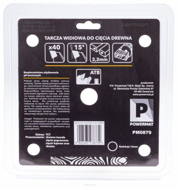 Kotúč na drevo TDD-160x20x40Z - POWERMAT PM0879 – Obrázok 5