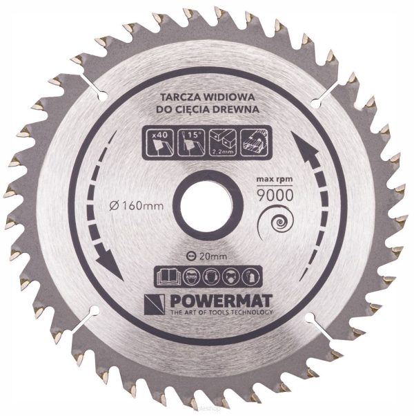 Kotúč na drevo TDD-160x20x40Z - POWERMAT PM0879 – Obrázok 6