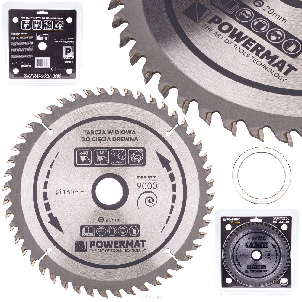 Kotúč na drevo TDD-160x20x48Z - POWERMAT PM0880