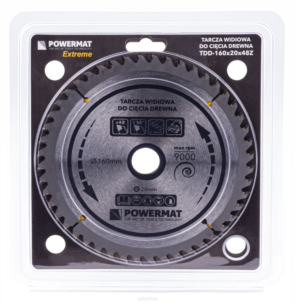 Kotúč na drevo TDD-160x20x48Z - POWERMAT PM0880 – Obrázok 4