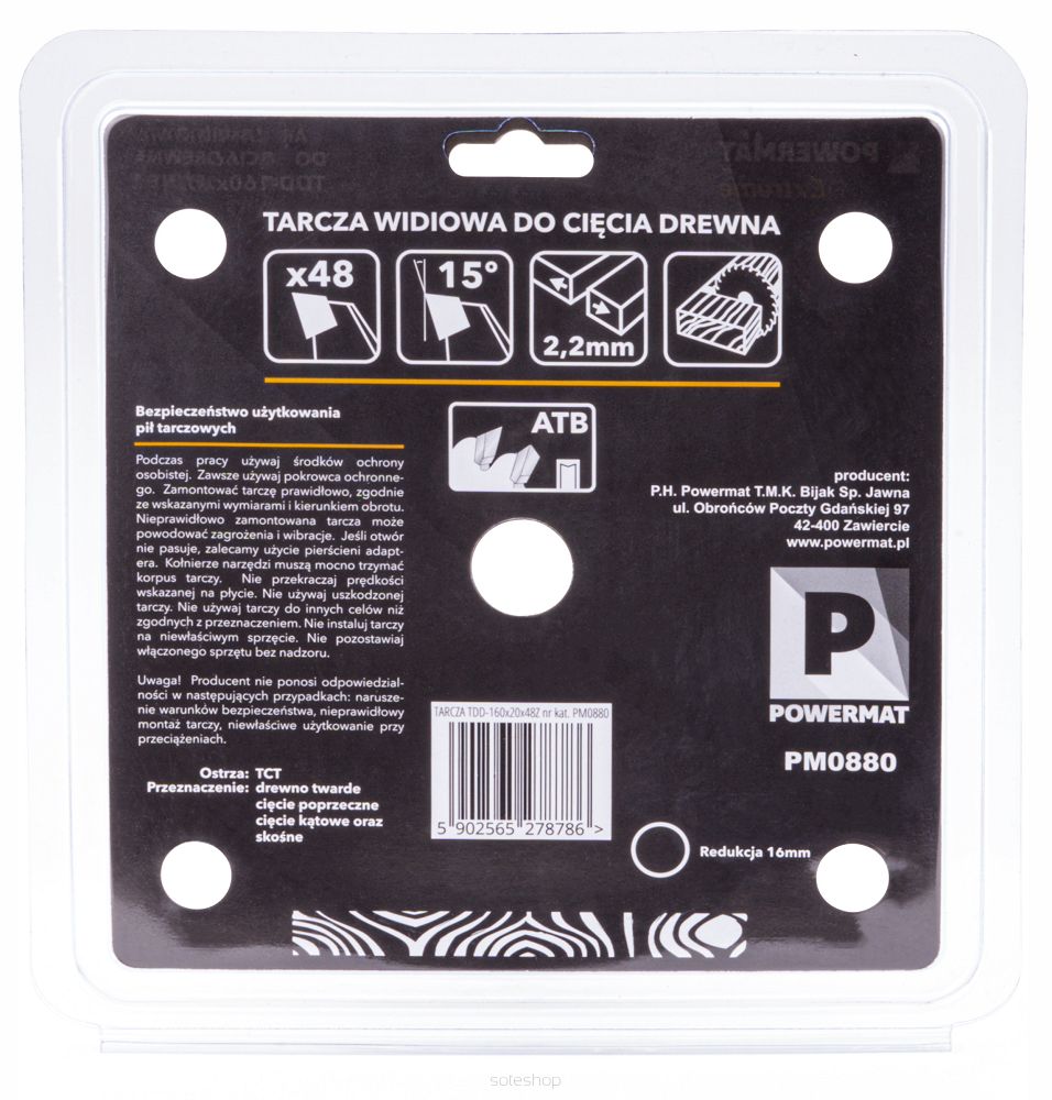 Kotúč na drevo TDD-160x20x48Z - POWERMAT PM0880 – Obrázok 5