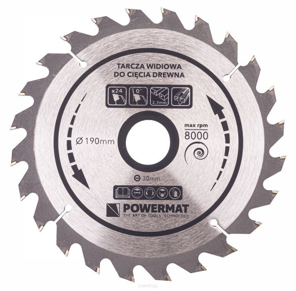 Vídiový kotúč na drevo 190x30mm + 24 rezných zubov – Obrázok 5