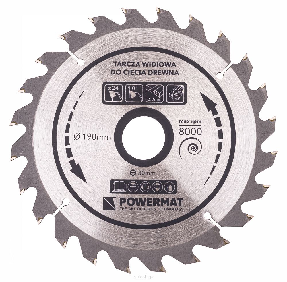 Vídiový kotúč na drevo 190x30mm + 24 rezných zubov – Obrázok 5