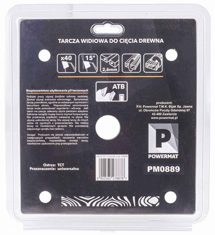 Pílový kotúč na drevo 210×30 40z | TDD-210x30x40Z – Obrázok 5