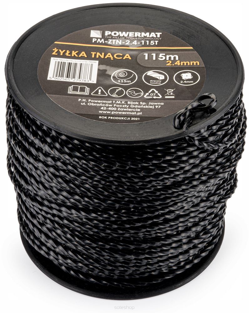 Žacia struna do krovinorezu 2.4mm 115m 4-hranná | PM-ZTN-2.4-115T – Obrázok 3