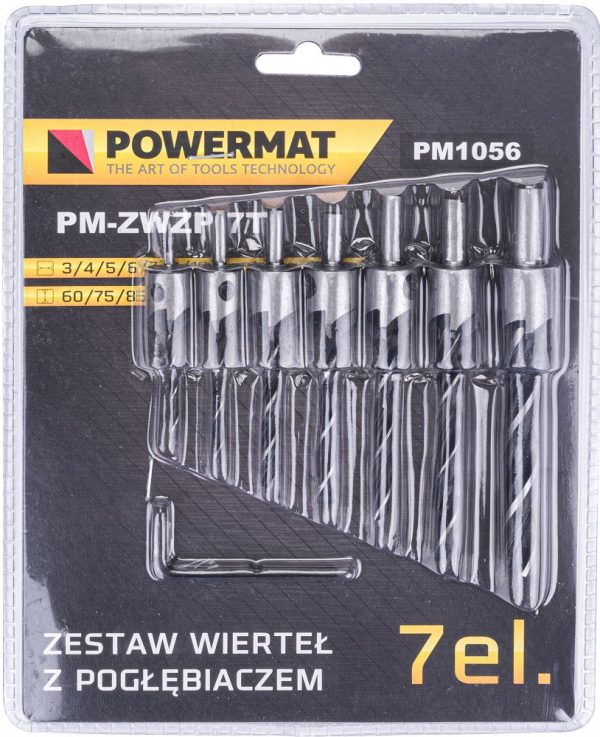 Vrtáky do dreva so záhlbníkom sada 7ks | PM-ZWZP-7T – Obrázok 2