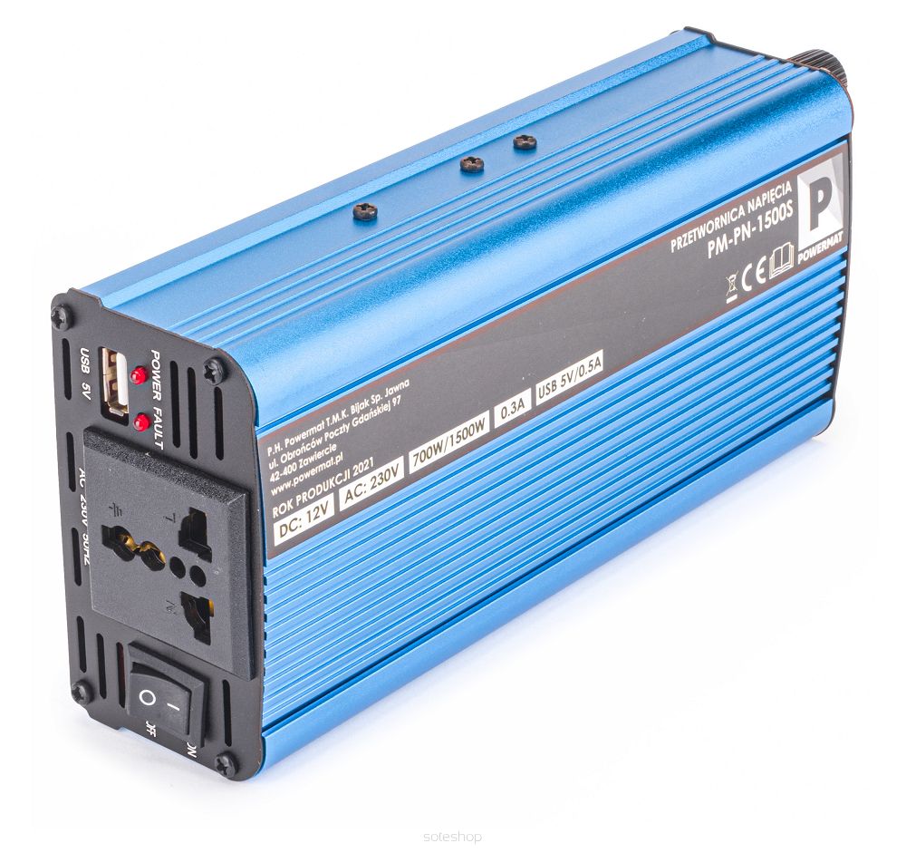 Menič napätia 12V/230V 1500W | PM-PN-1500S – Obrázok 2