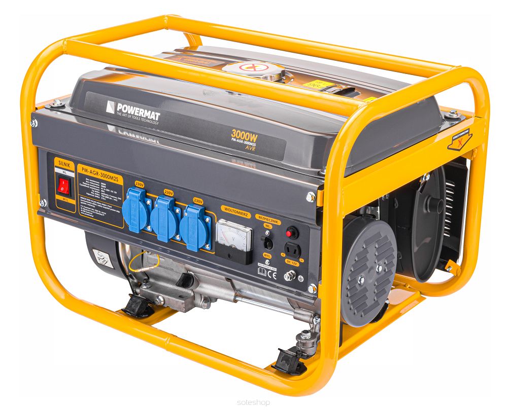 GENERÁTOR PRÚDU ELEKTROCENTRÁLA AVR 230V 3000W, POWERMAT PM-AGR-3000M2S PM1197 – Obrázok 2