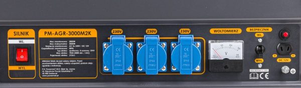 GENERÁTOR PRÚDU ELEKTROCENTRÁLA AVR 230V 3000W + KOLIESKA, POWERMAT PM-AGR-3000M2K PM1198 – Obrázok 8