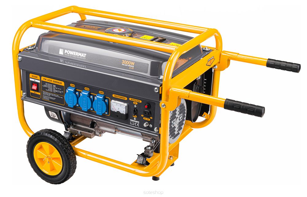 GENERÁTOR PRÚDU ELEKTROCENTRÁLA AVR 230V 3000W + KOLIESKA, POWERMAT PM-AGR-3000M2K PM1198 – Obrázok 9