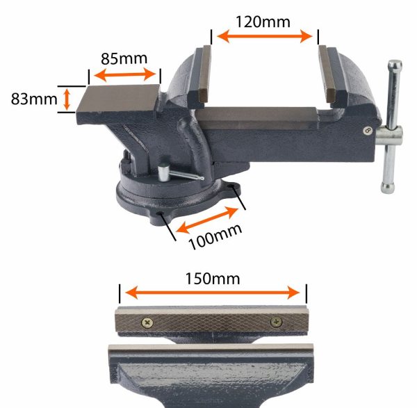 Zámočnícky zverák, 150 mm, Powermat | PM-IS-150T – Obrázok 2