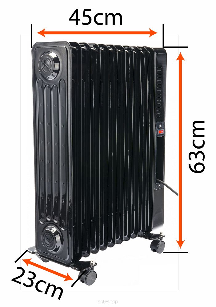 Elektrický olejový radiátor, 2500 W | PM-GOL-3000DLW – Obrázok 2
