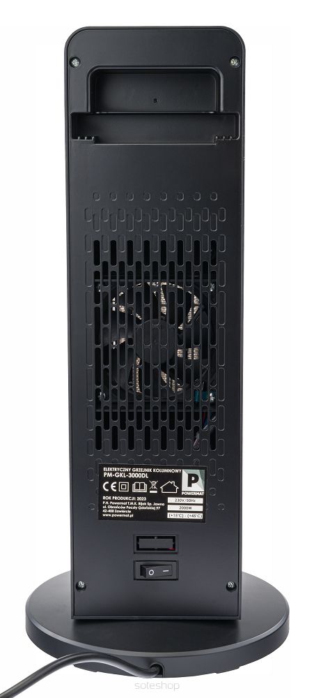 Stlpový elektrický ohrievač, čierny | PM-GKL-3000DL – Obrázok 3