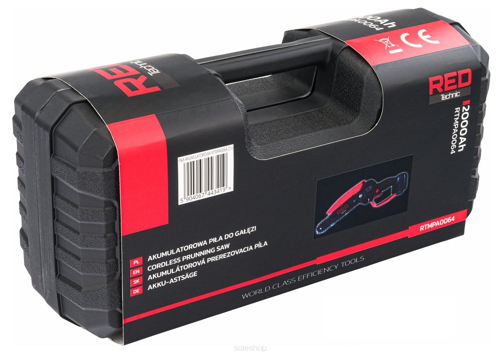 Akumulátorová reťazová píla RTMPA0064, 20V | RED TECHNIC – Obrázok 2
