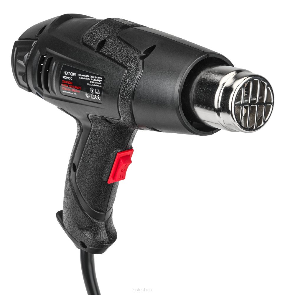 Teplovzdušná pištoľ RTOP0042, 2000W, 4 dýzy | RED TECHNIC – Obrázok 5