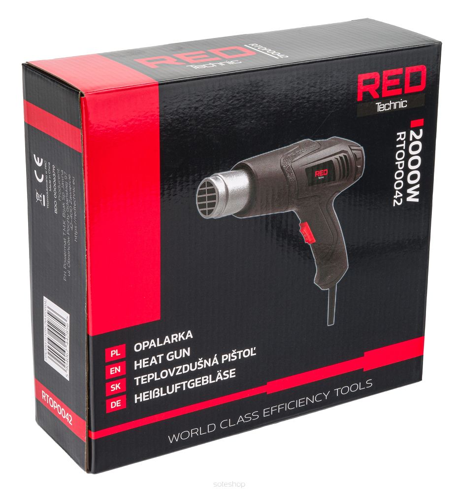 Teplovzdušná pištoľ RTOP0042, 2000W, 4 dýzy | RED TECHNIC – Obrázok 10