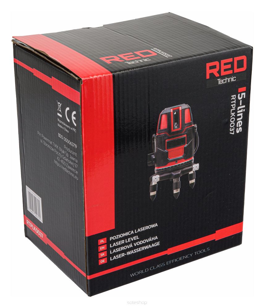 Krížový laser červený RTPLK0037, 360 stupňov | RED TECHNIC – Obrázok 16