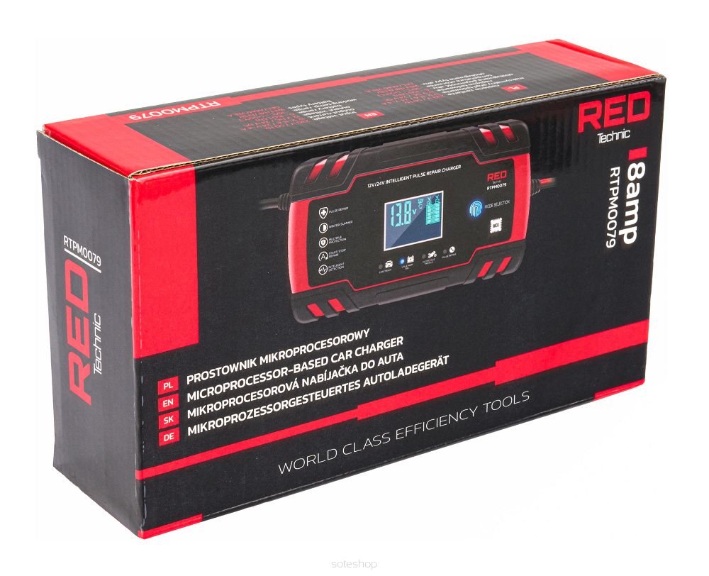 Nabíjačka mikroprocesorová RTPM0079, 12V/24V | RED TECHNIC – Obrázok 6