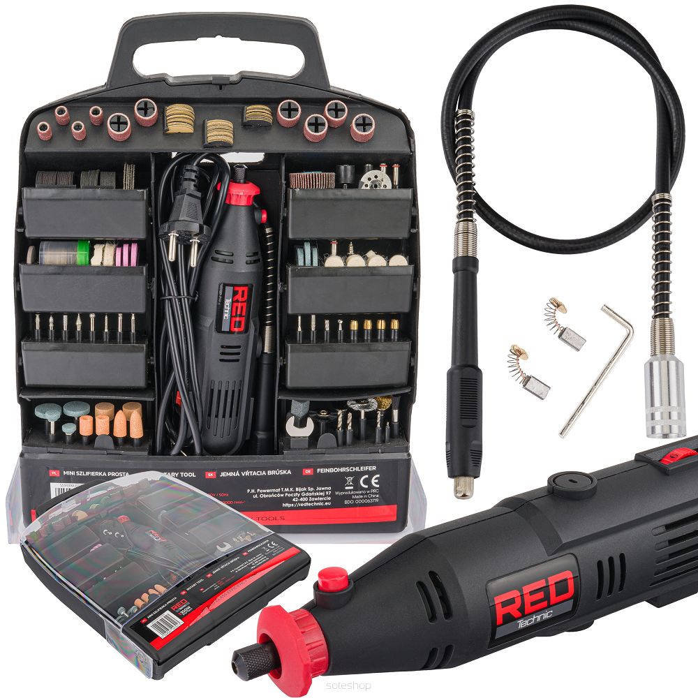 Mini brúska s príslušenstvom RTSPT0047, 300 dielov, 350 W | RED TECHNIC