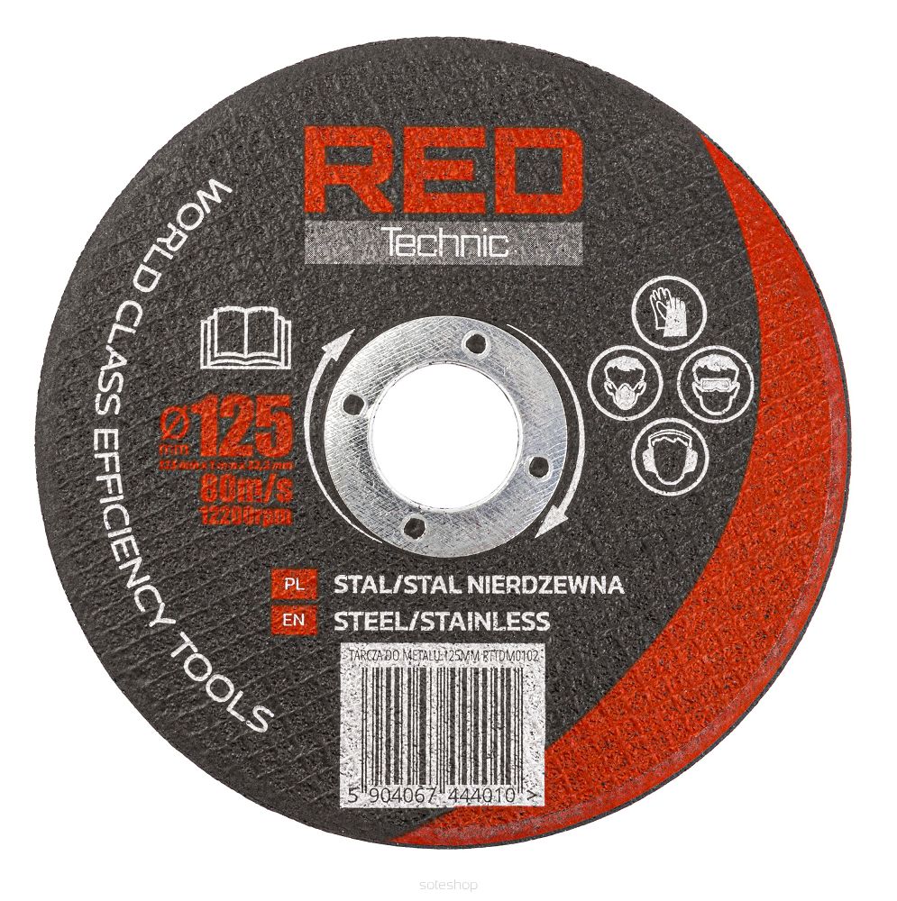 Kotúč rezný na kov 125×1,0x22,2mm RTTDM0102 RED TECHNIC