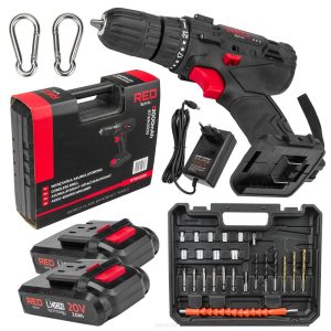 AKU vŕtací skrutkovač RTWA0033, LCD, 2x 20V | RED TECHNIC