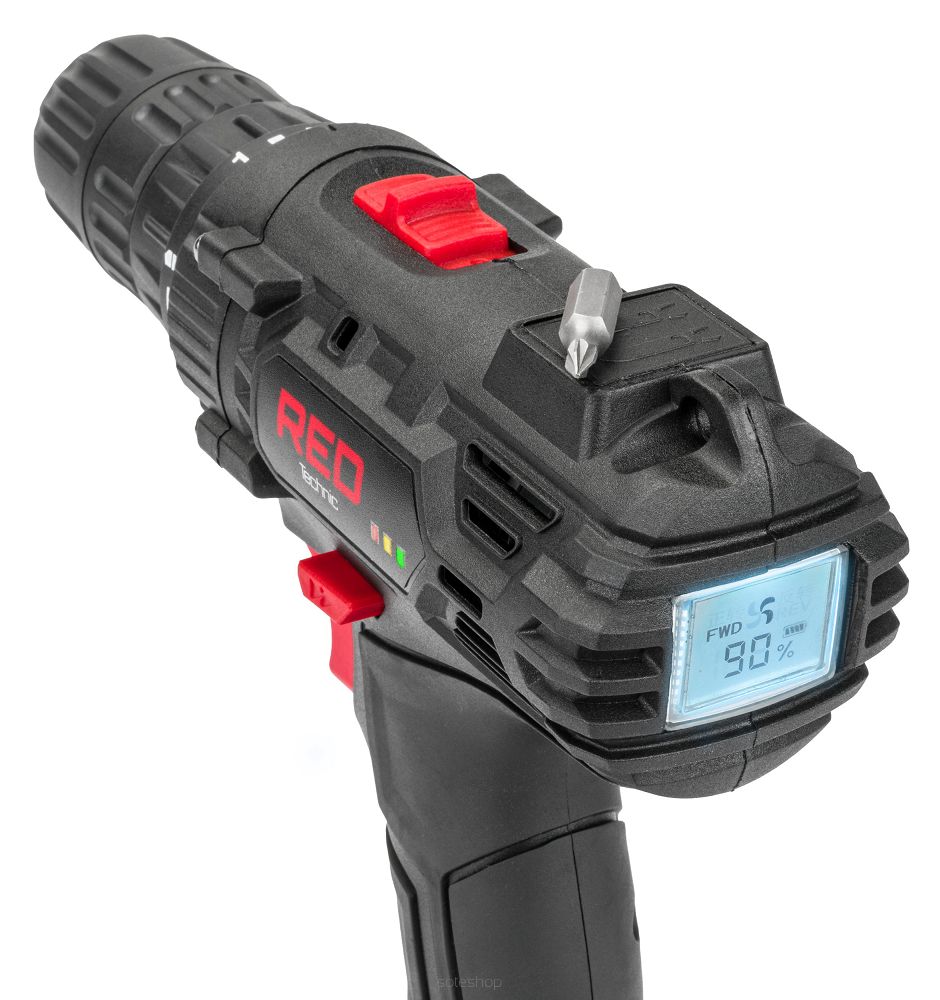 AKU vŕtací skrutkovač RTWA0033, LCD, 2x 20V | RED TECHNIC – Obrázok 3