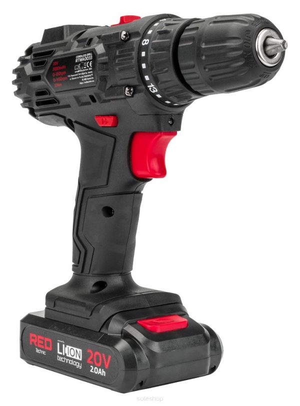 AKU vŕtací skrutkovač RTWA0033, LCD, 2x 20V | RED TECHNIC – Obrázok 5