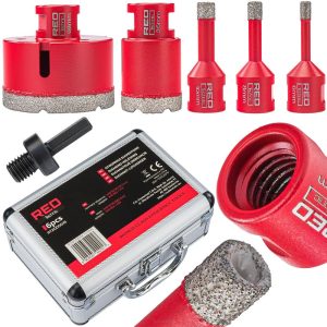 Sada diamantových korunkových vrtákov RTZOD0045, 5 ks | RED TECHNIC