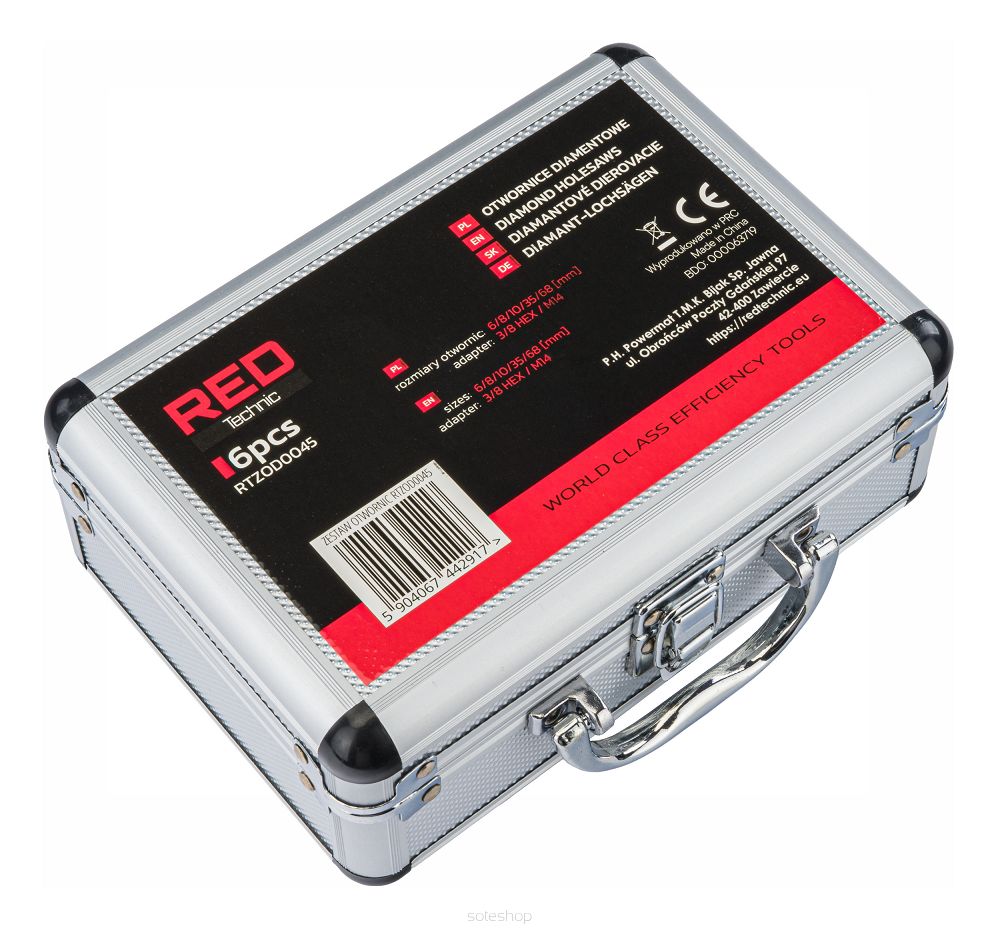 Sada diamantových korunkových vrtákov RTZOD0045, 5 ks | RED TECHNIC – Obrázok 12