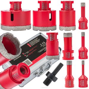 Sada diamantových korunkových vrtákov RTZOD0046, 9 ks | RED TECHNIC