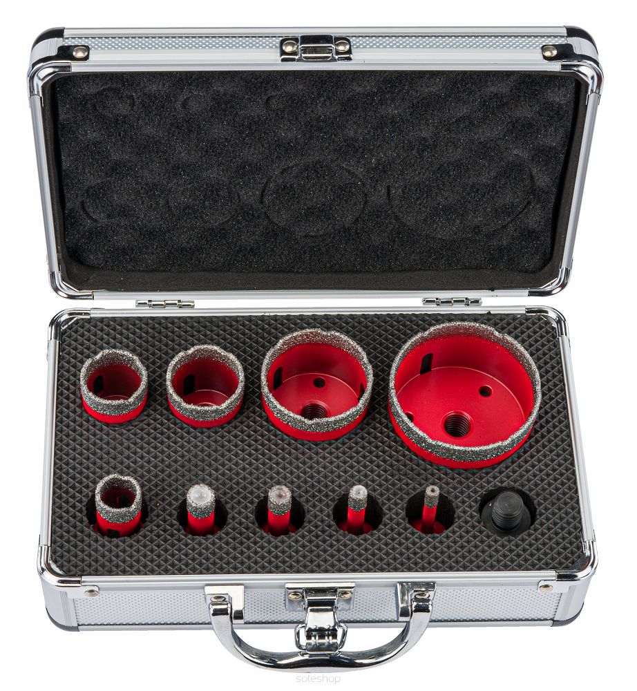 Sada diamantových korunkových vrtákov RTZOD0046, 9 ks | RED TECHNIC – Obrázok 2