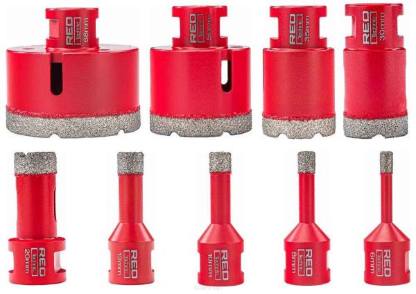 Sada diamantových korunkových vrtákov RTZOD0046, 9 ks | RED TECHNIC – Obrázok 9