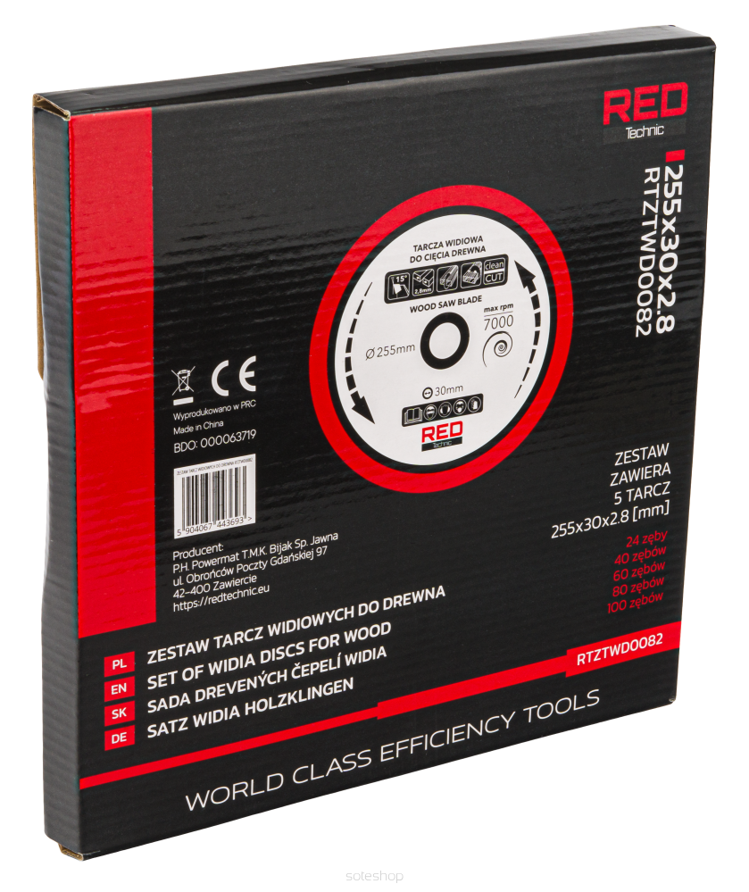 Sada 5 ks kotúčov 255/30mm RTZTWD0082 – Obrázok 3