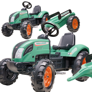 Traktor FALK Green Lander s pedálmi a prívesom na 3 roky