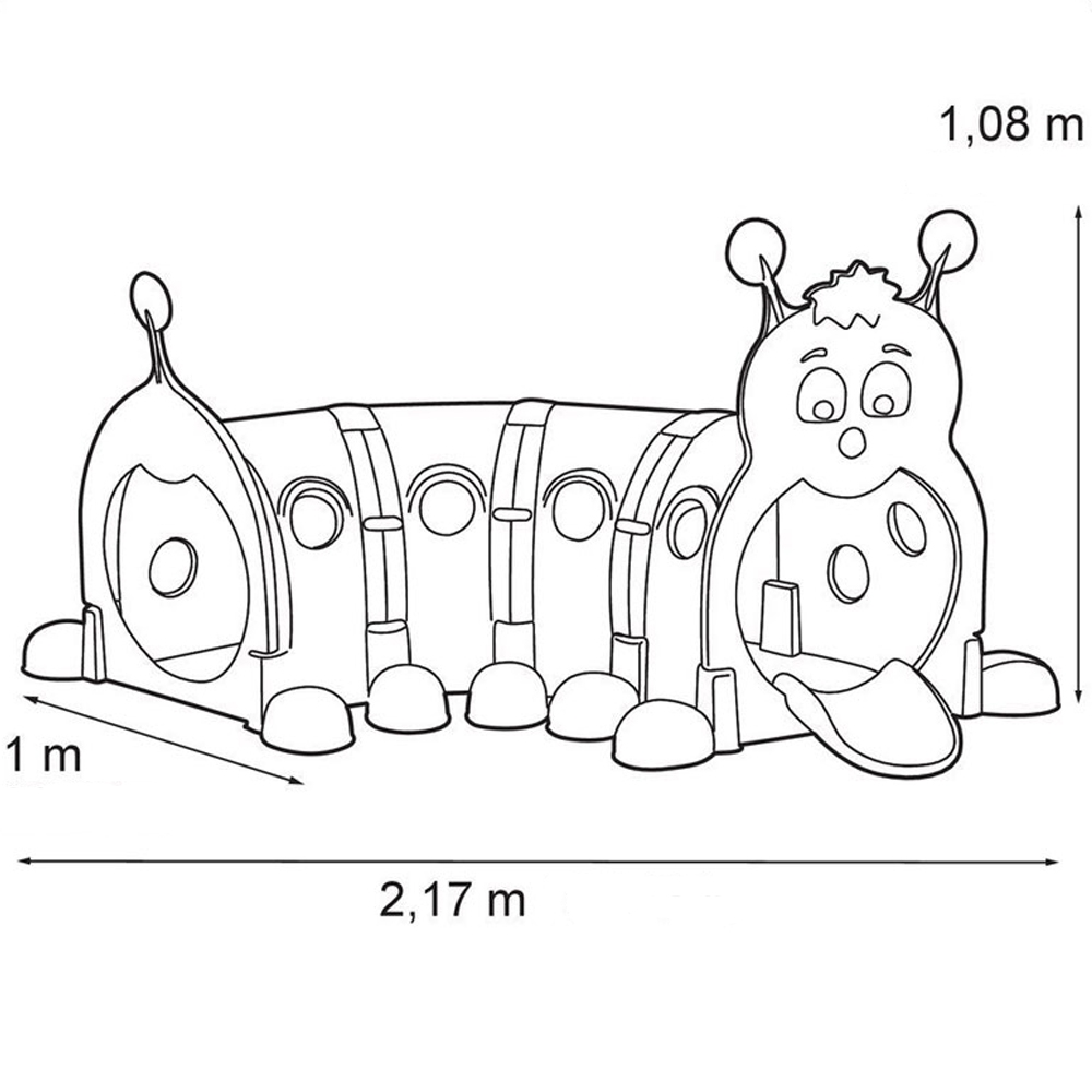 Veľký detský tunel FEBER Modulárne ihrisko Caterpillar XXL – Obrázok 7