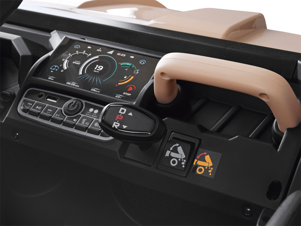 Elektrické autíčko Farmer Truck 4x6 24V so sklápačkou bežové – Obrázok 3